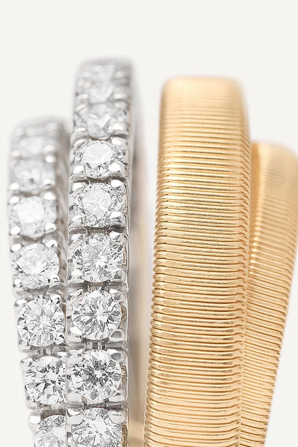 Four Strand Two Row Diamond Coil Masai Ring - Image 4