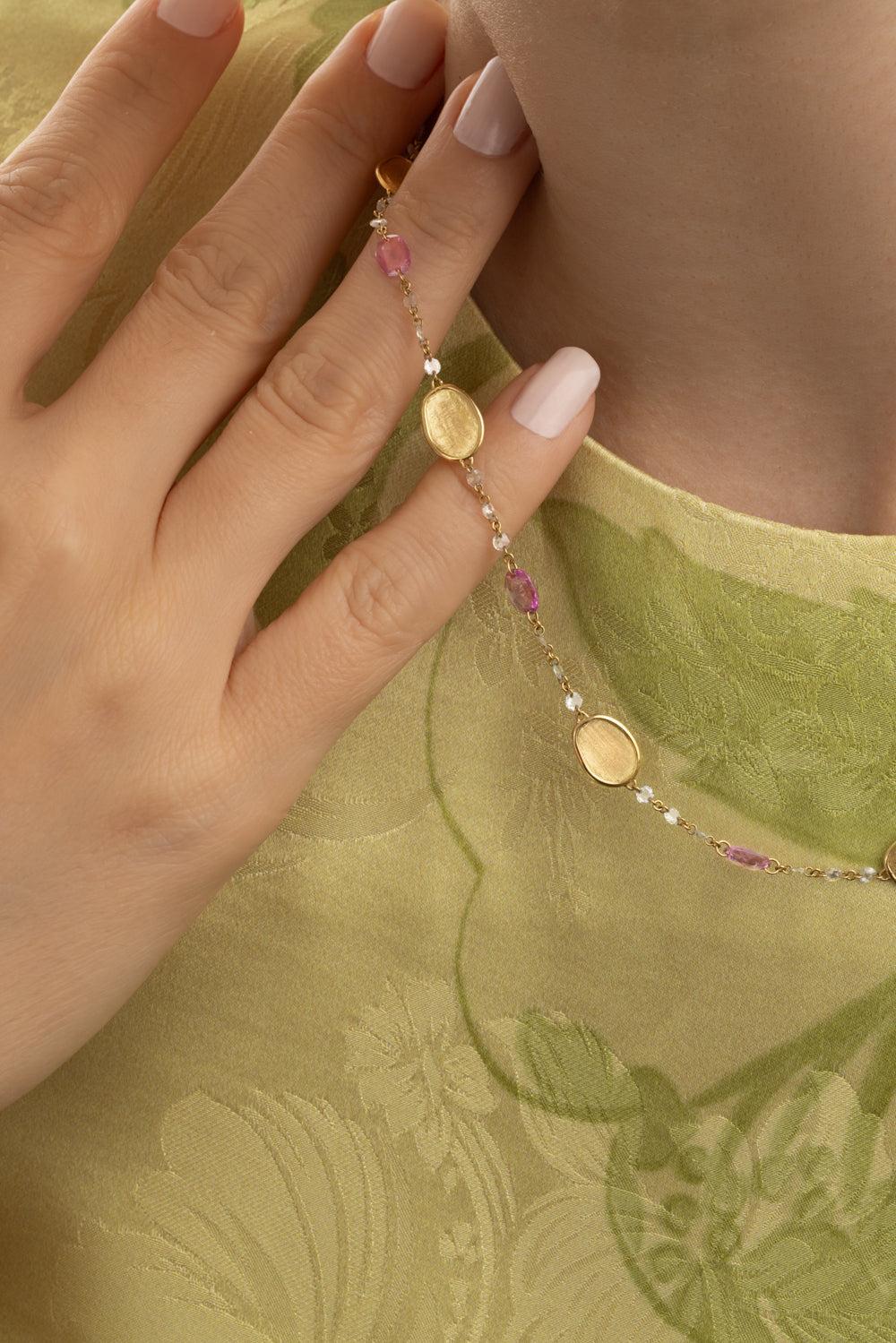 Diamond Pink Sapphire Necklace - Image 2