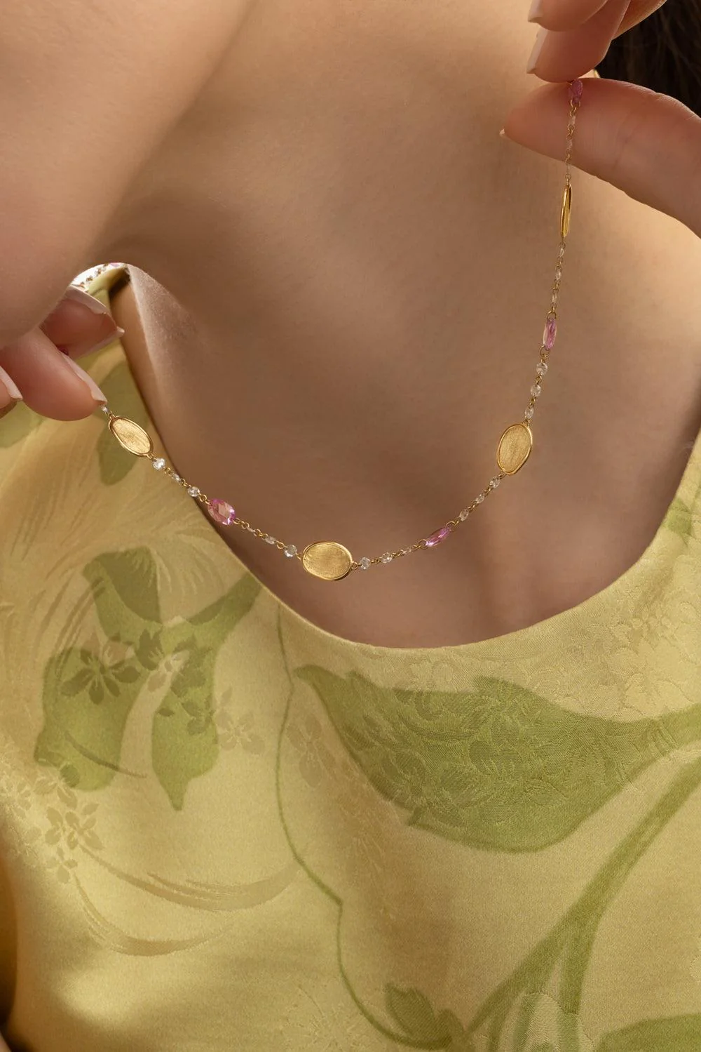Diamond Pink Sapphire Necklace - Image 4