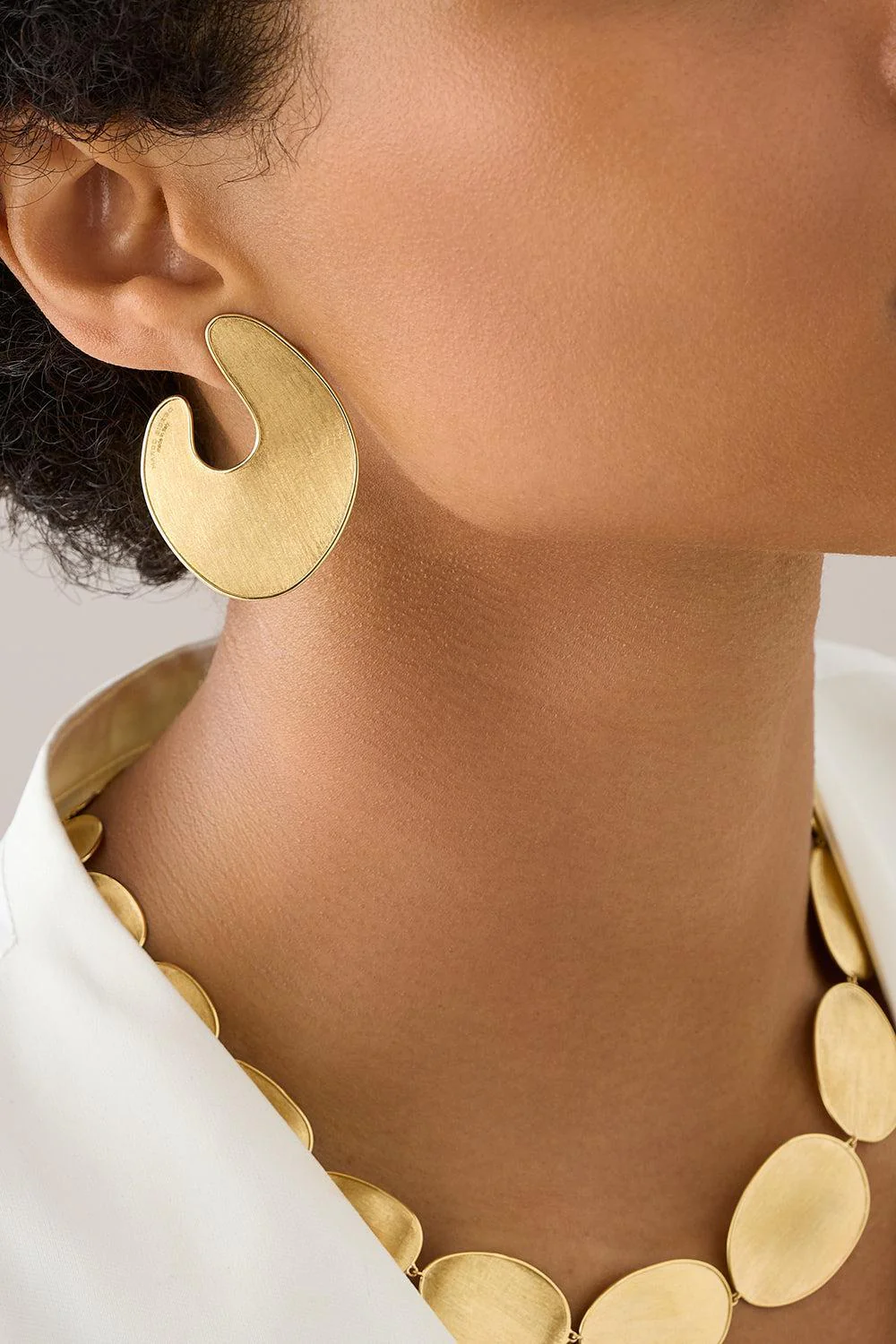 Irregular Lunaria Petal Earrings - Image 2
