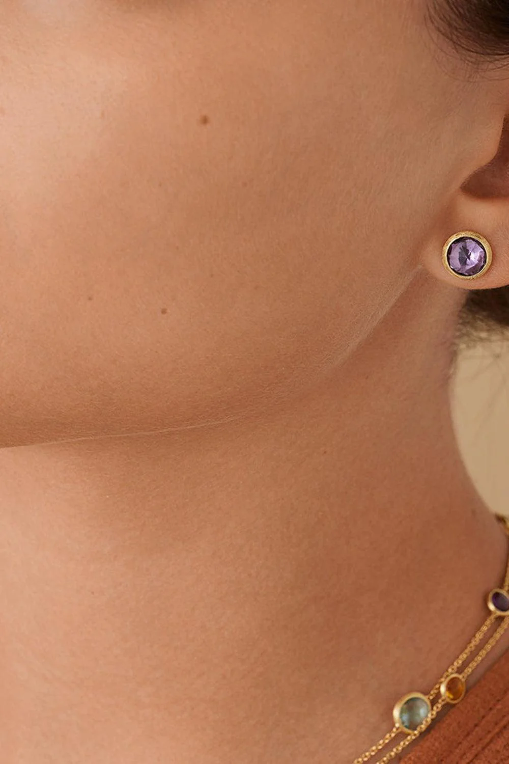 Jaipur Amethyst Stud Earrings - Image 2