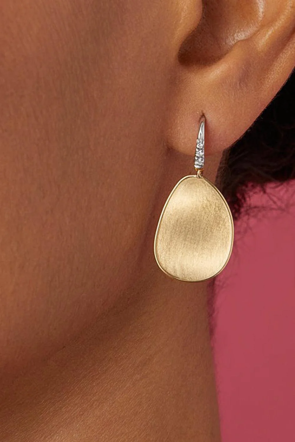 Lunaria Medium Diamond Petal Drop Earrings - Image 2