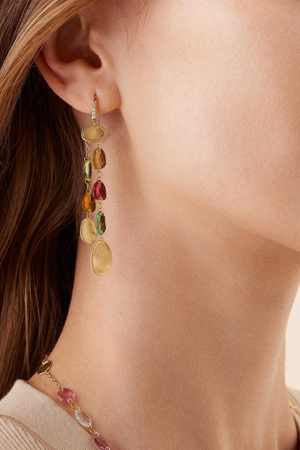 Lunaria Multi Color Tourmaline Earrings - Image 2