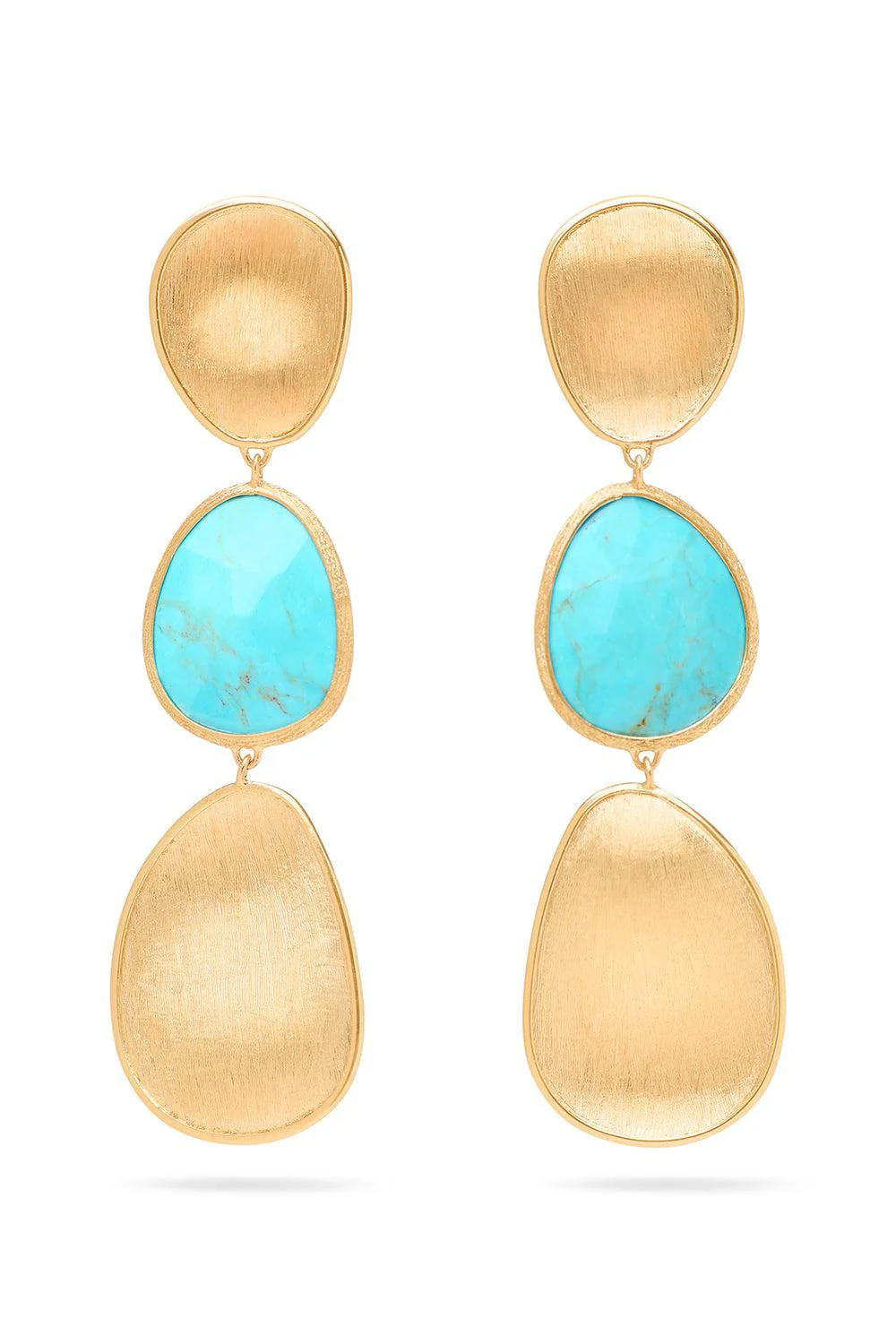 Lunaria Three Drop Turquoise Earrings