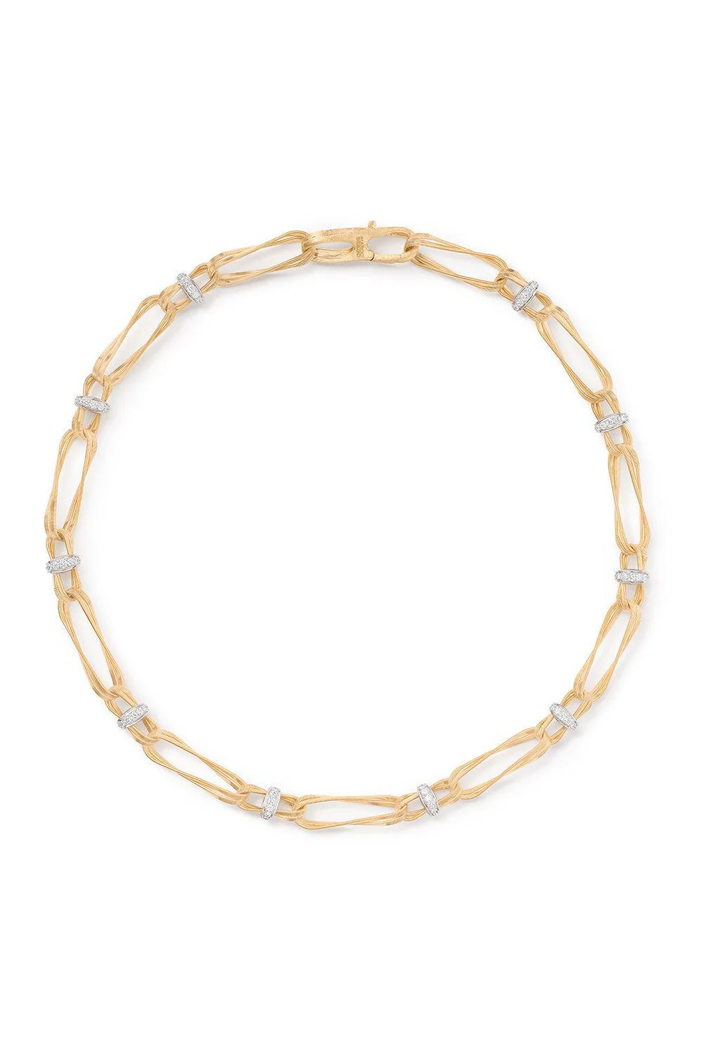 Marrakech Onde Twisted Double Coil Link Diamond Necklace