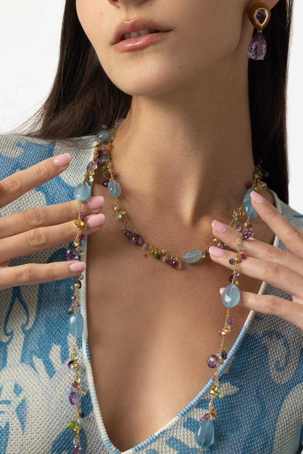 Master Piece Mixed Gemstone Necklace - Image 3
