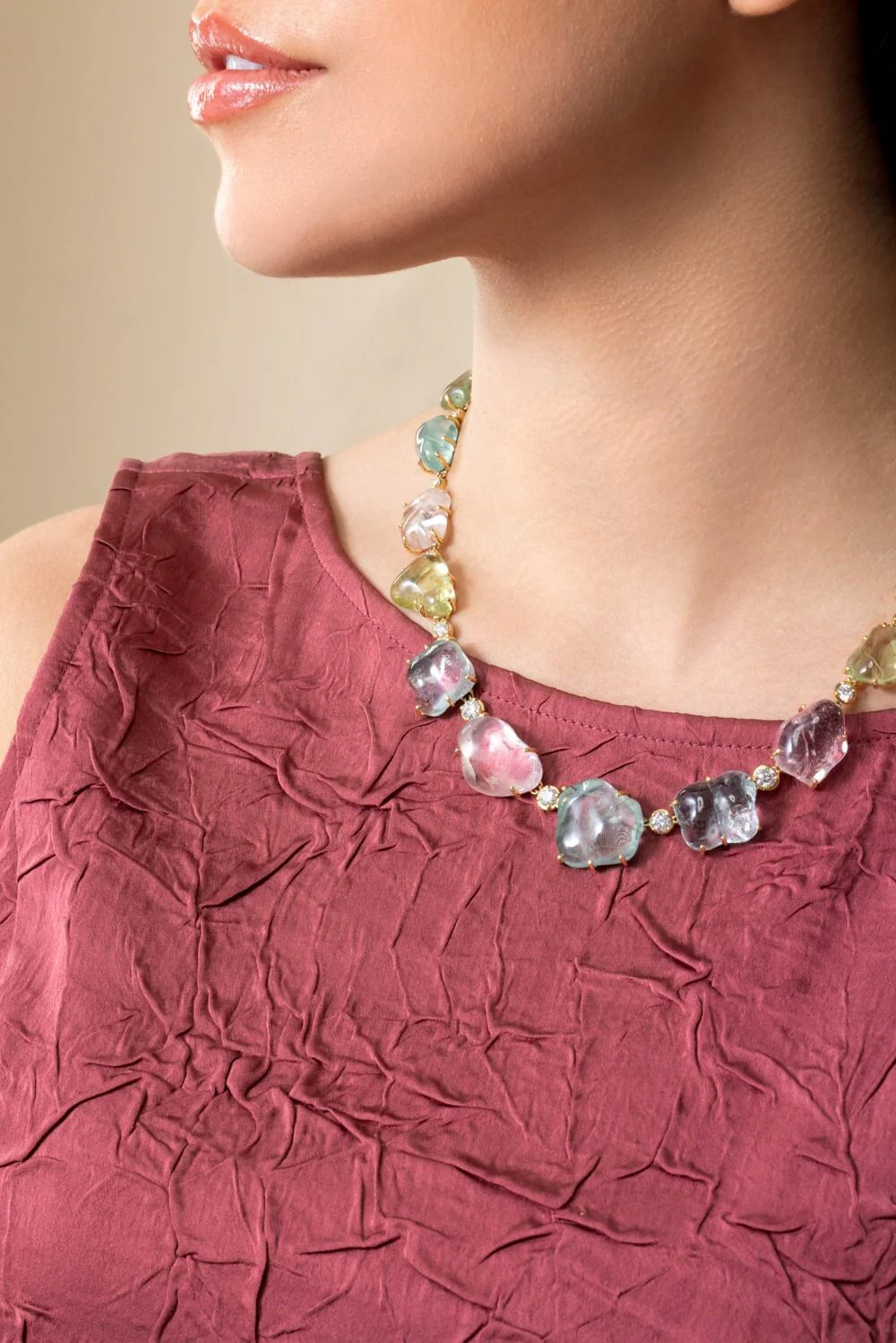Mixed Beryl Diamond Unico Necklace - Image 4