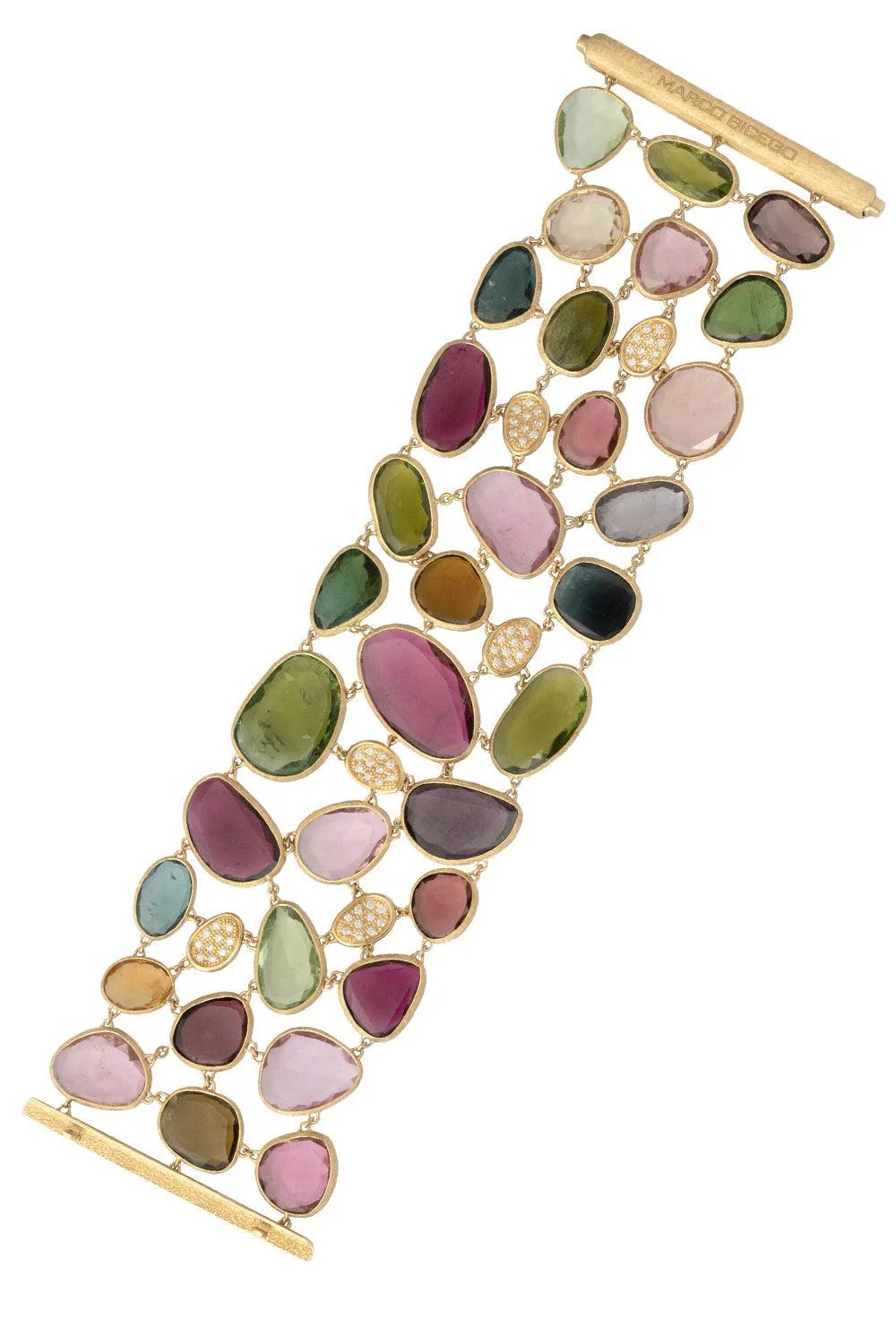 Mixed Tourmaline Diamond Unico Wide Bracelet