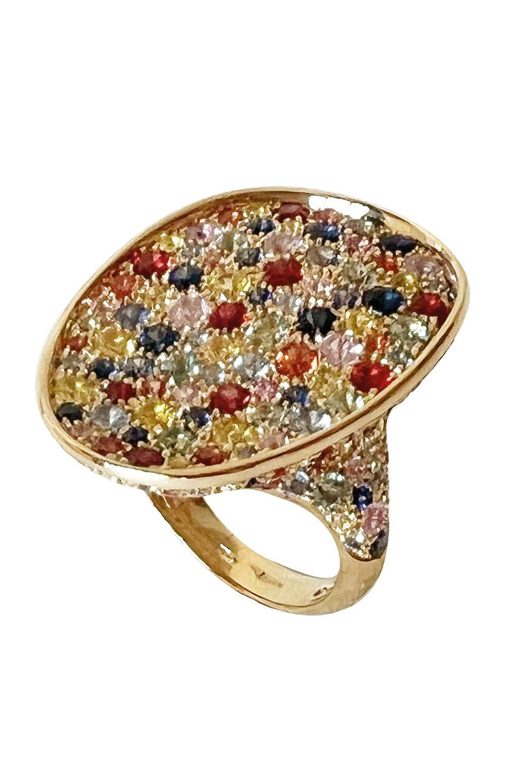 Multi Color Sapphire Lunaria Ring
