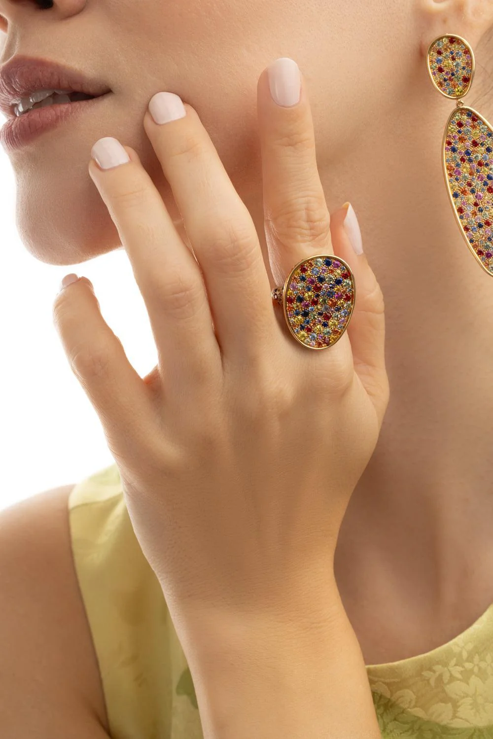 Multi Color Sapphire Lunaria Ring - Image 2