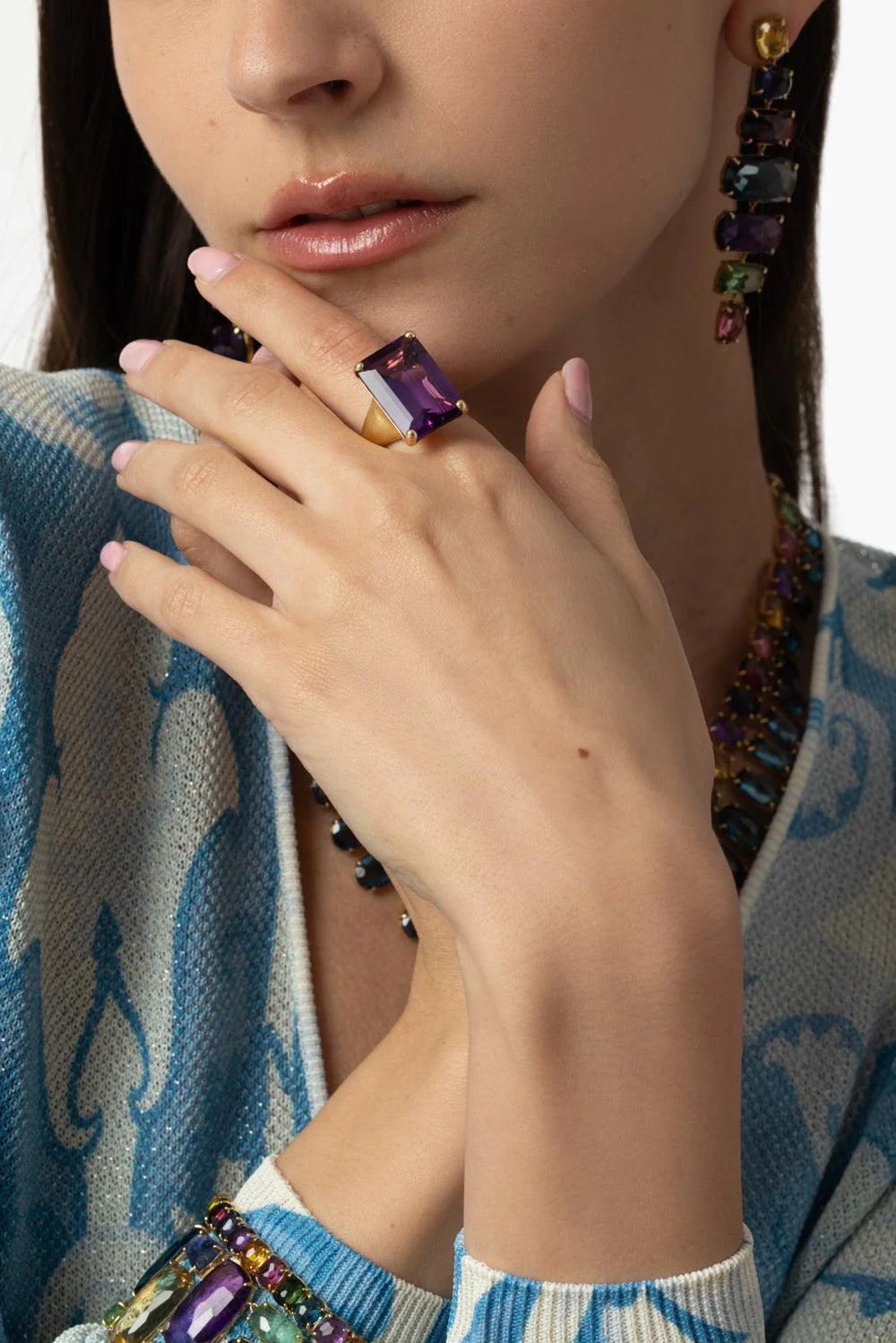 Murano Amethyst Cocktail Ring - Image 4