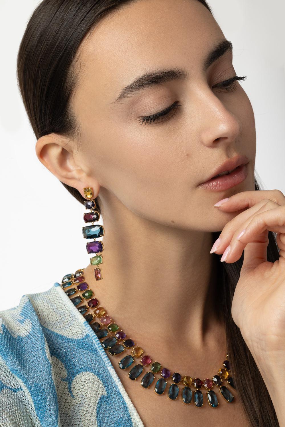 Murano Mixed Stone Earrings - Image 3