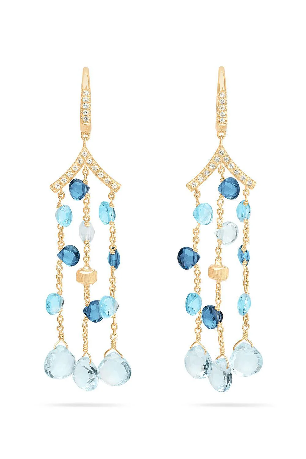 Paradise Mixed Topaz Diamond Earrings