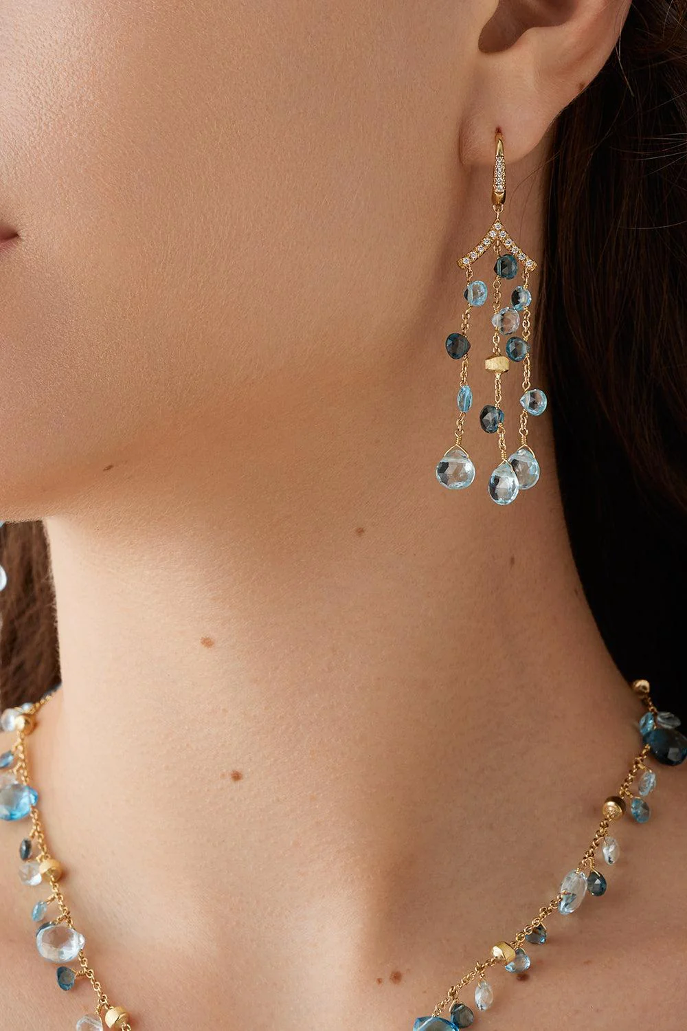 Paradise Mixed Topaz Diamond Earrings - Image 2