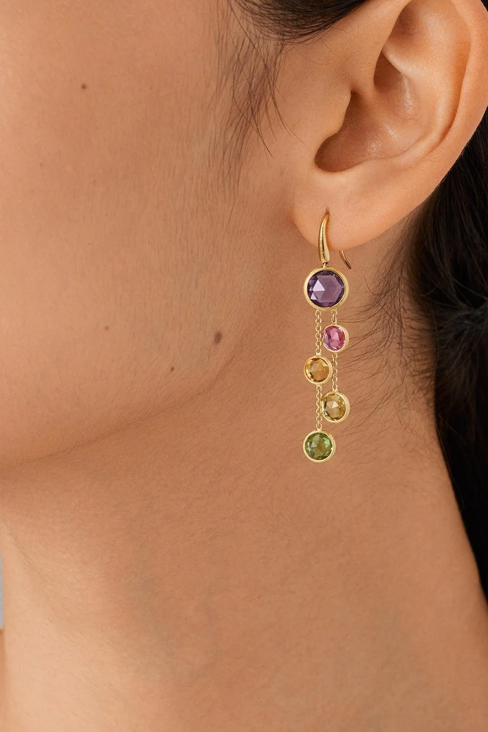 Semi Precious Jaipur Strand Earrings - Image 2