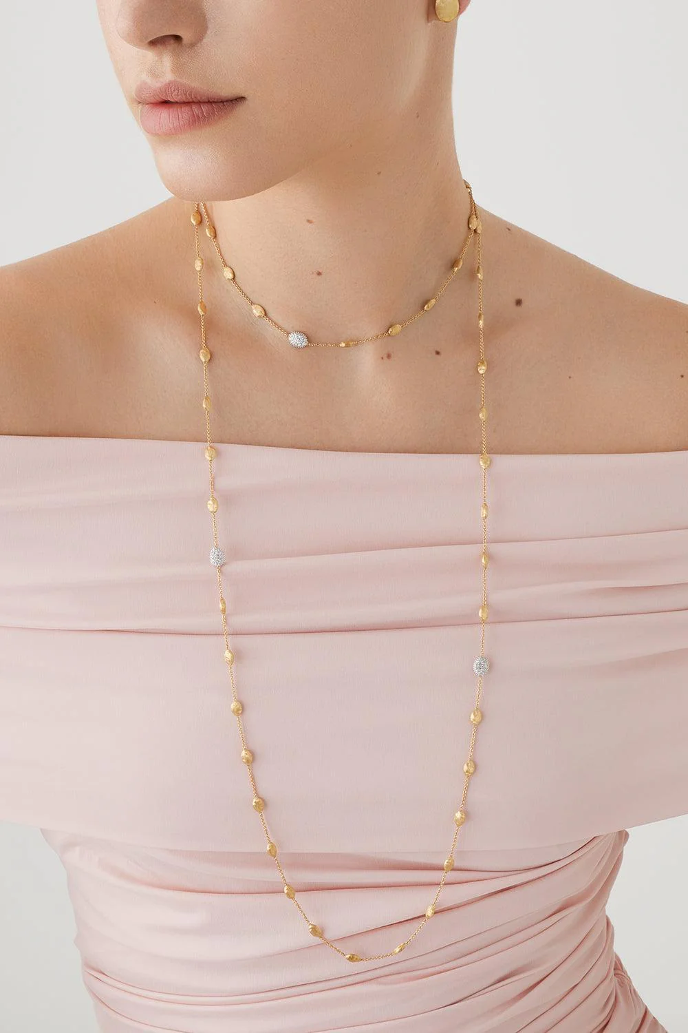 Siviglia Small Bean Diamond Long Necklace - Image 3