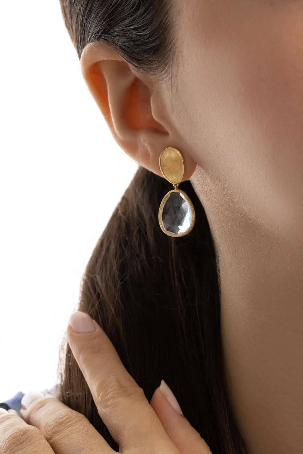 Sky Topaz Lunaria Earrings - Image 3
