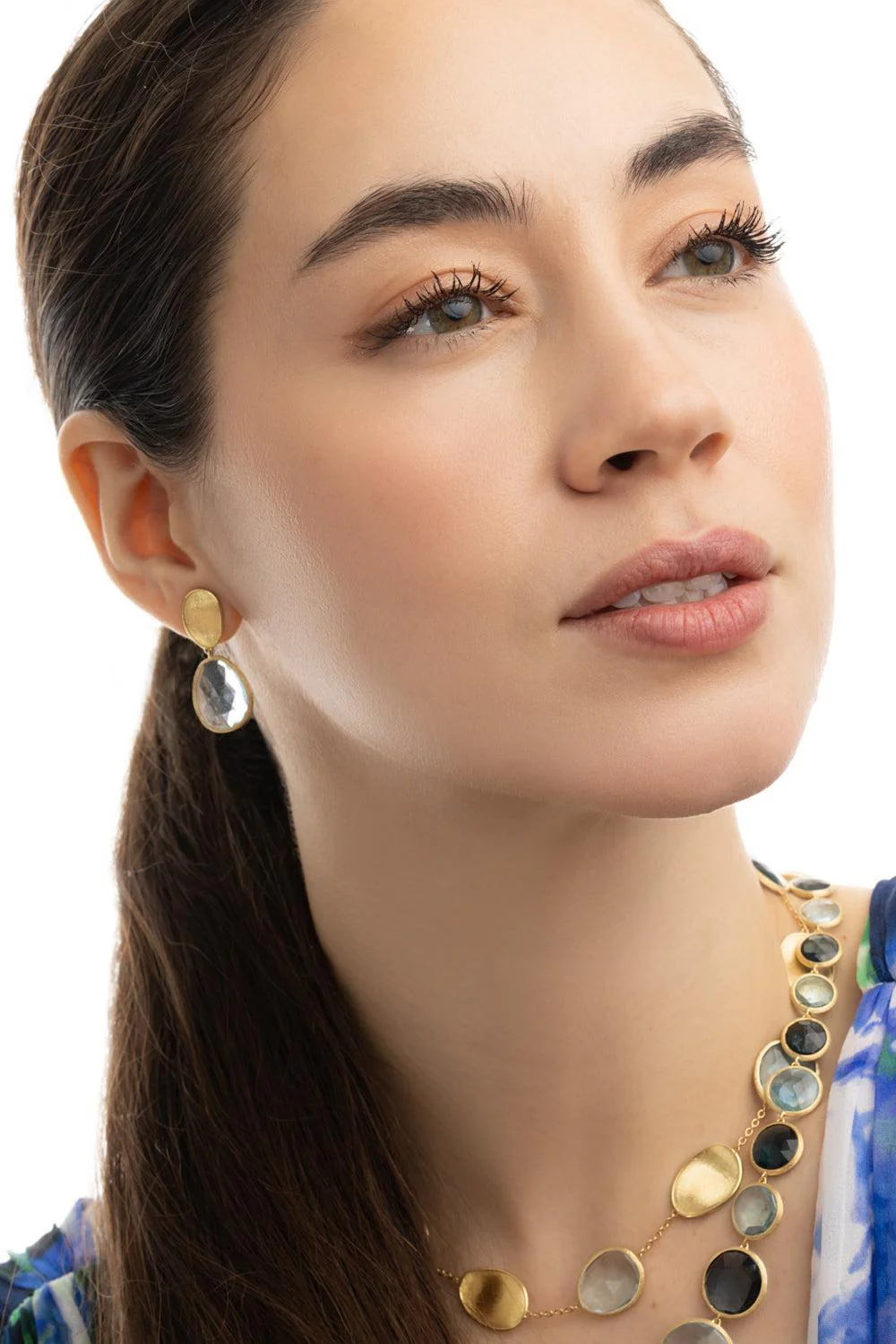 Sky Topaz Lunaria Earrings - Image 4