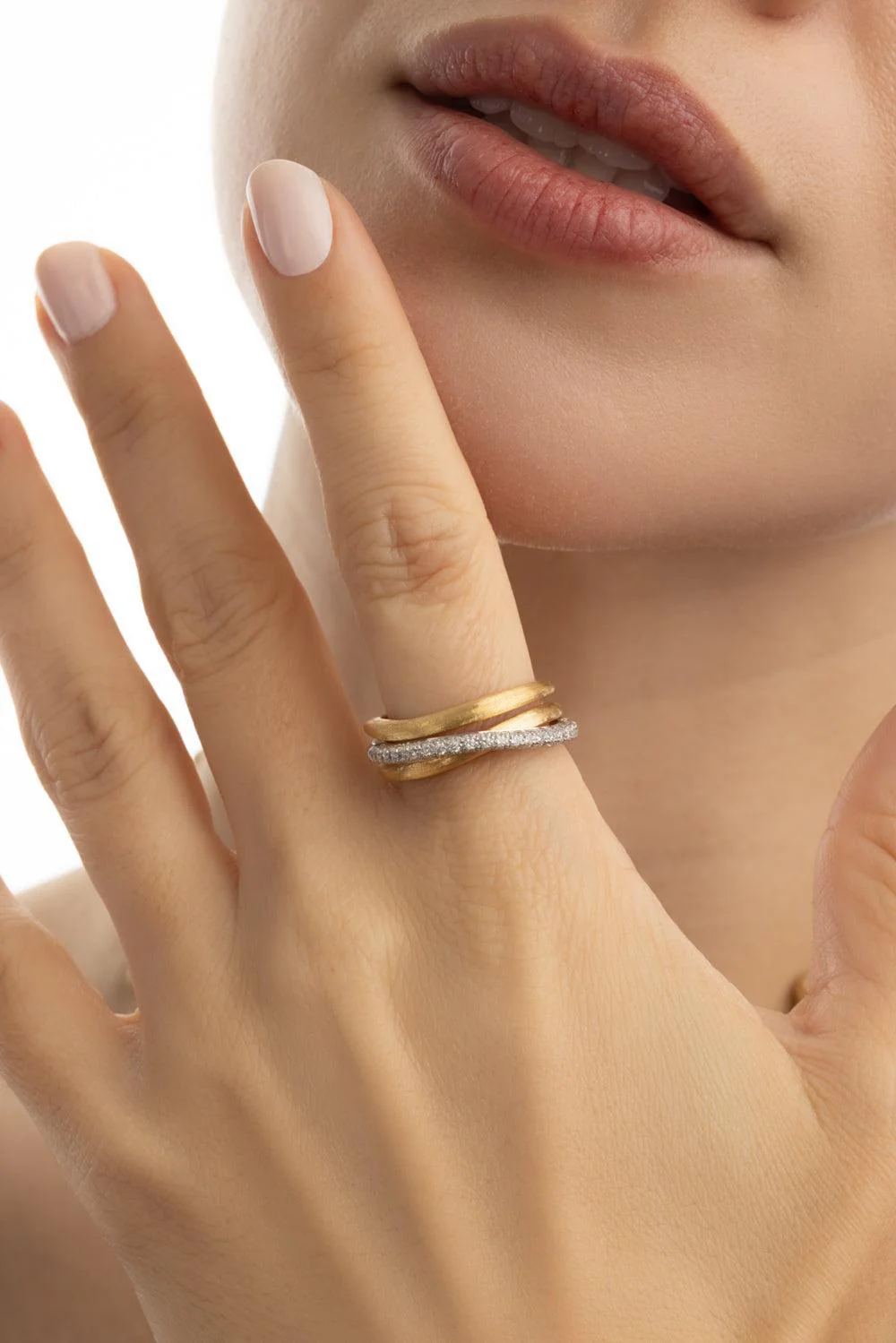 Three Strand Diamond Jaipur Ring - Image 4