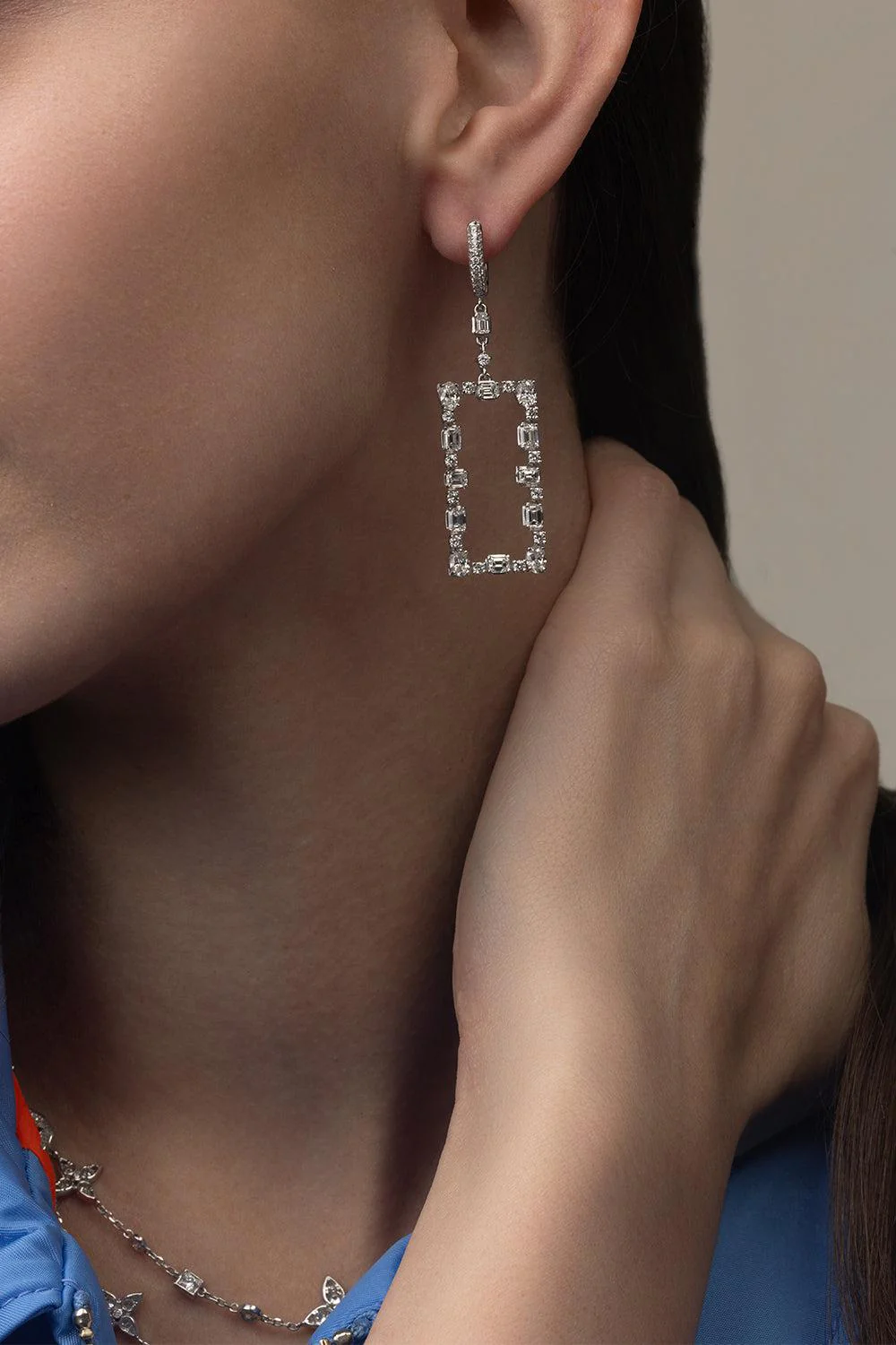 Rectangle Drop Earrings - Image 2
