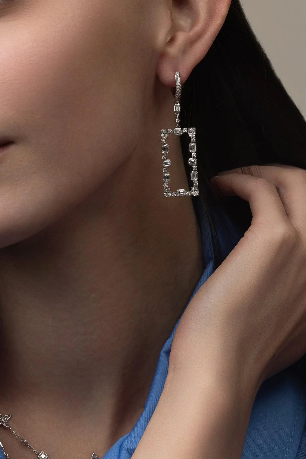 Rectangle Drop Earrings - Image 4