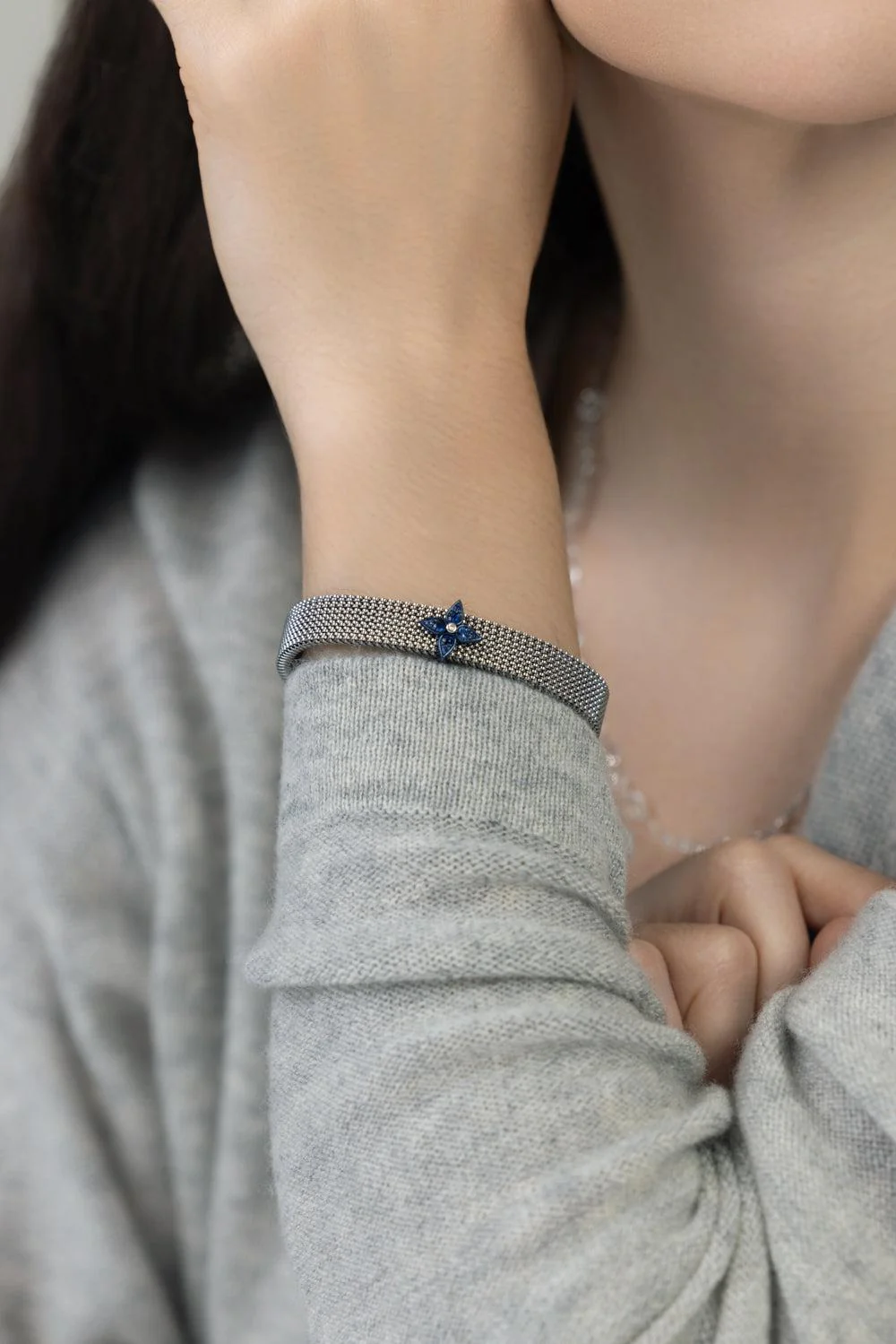 Sapphire Diamond Stretch Bracelet - Image 4