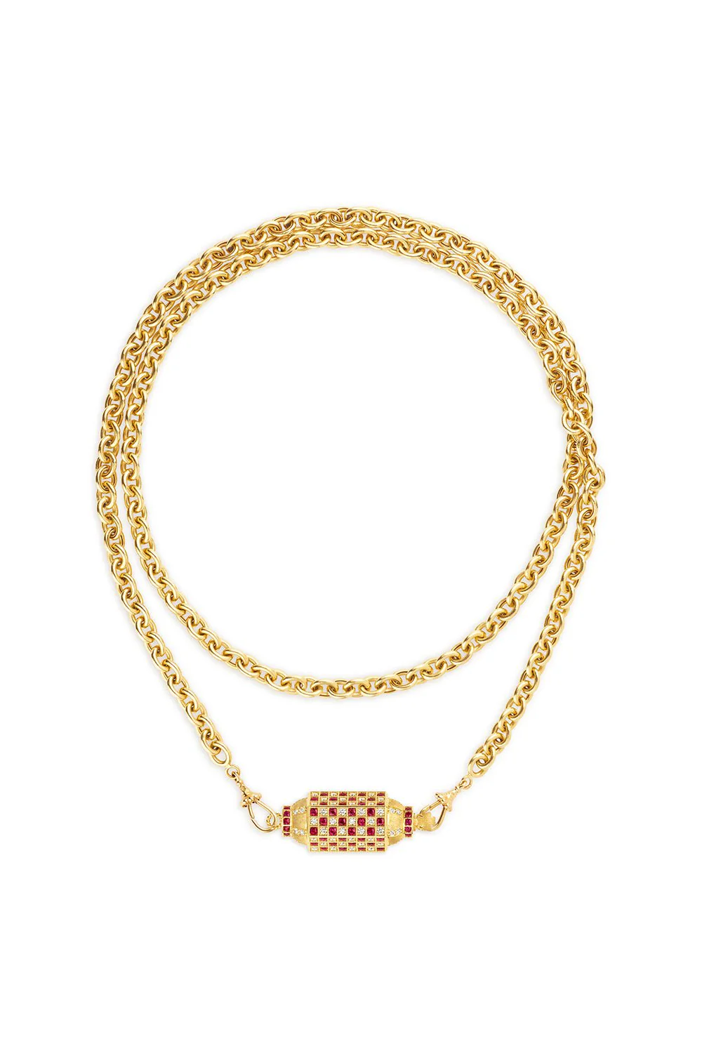 Check Locket Chain Necklace