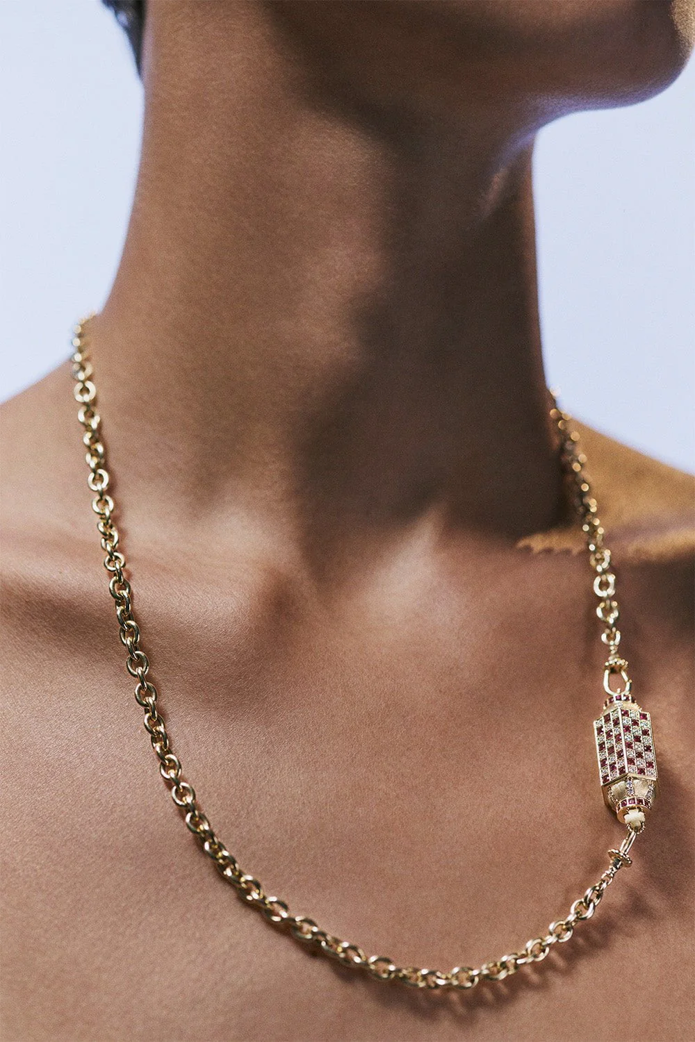 Check Locket Chain Necklace - Image 3