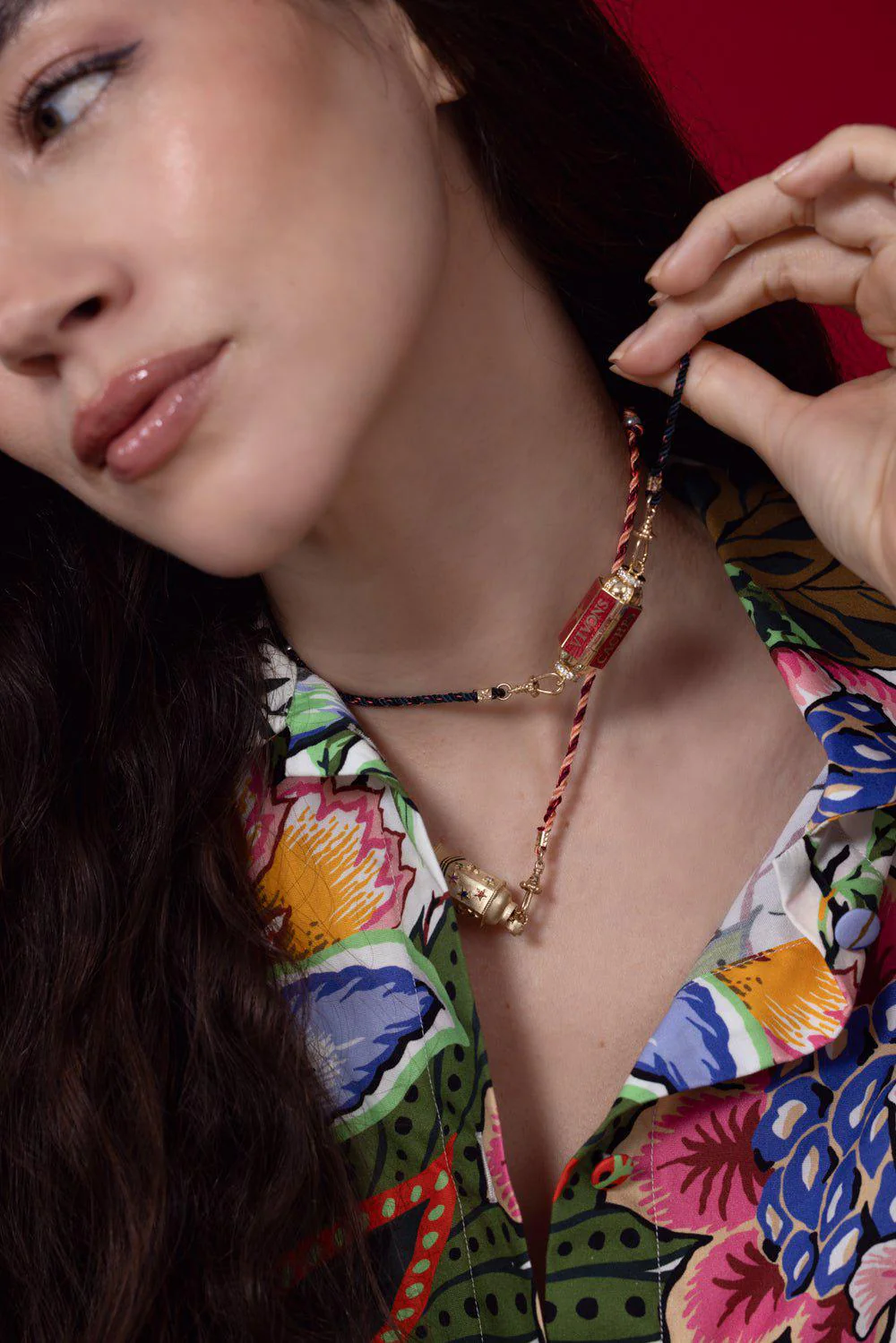 Mauli Burgundy Beige Chain - Image 2