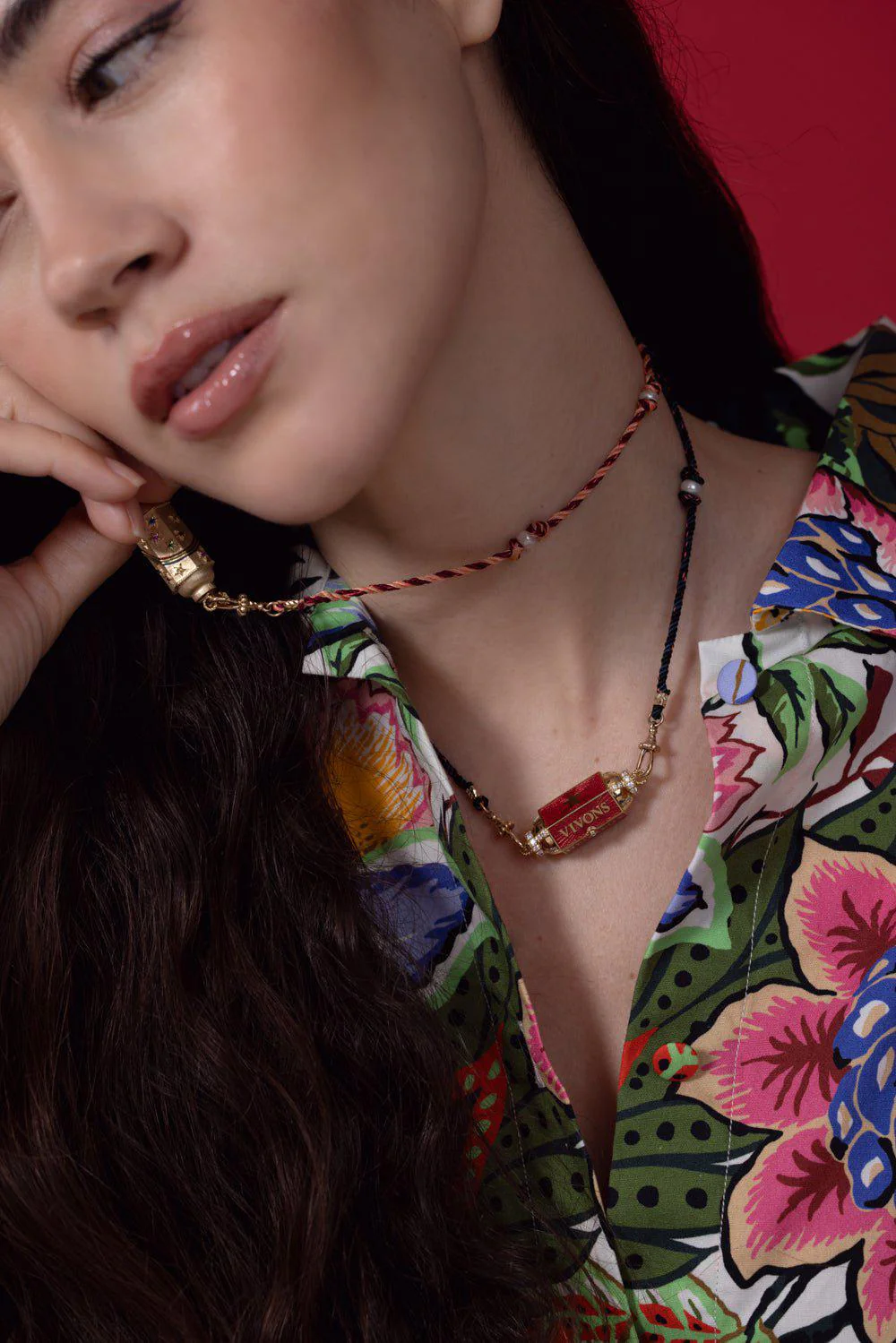 Mauli Burgundy Beige Chain - Image 4