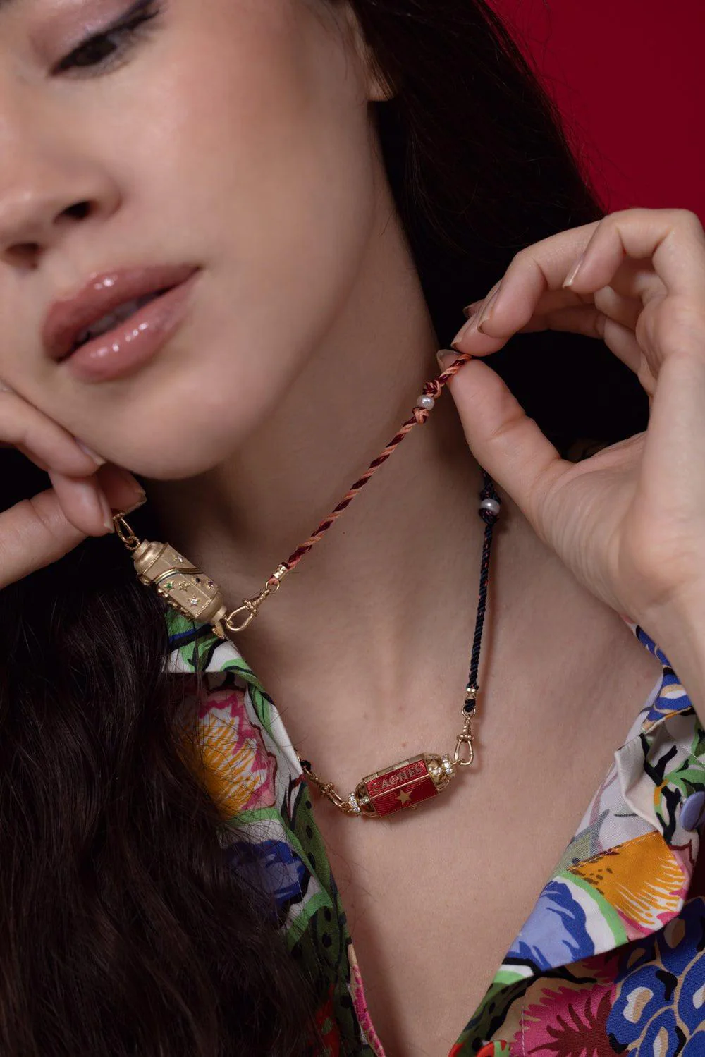 Mauli Burgundy Beige Chain - Image 6