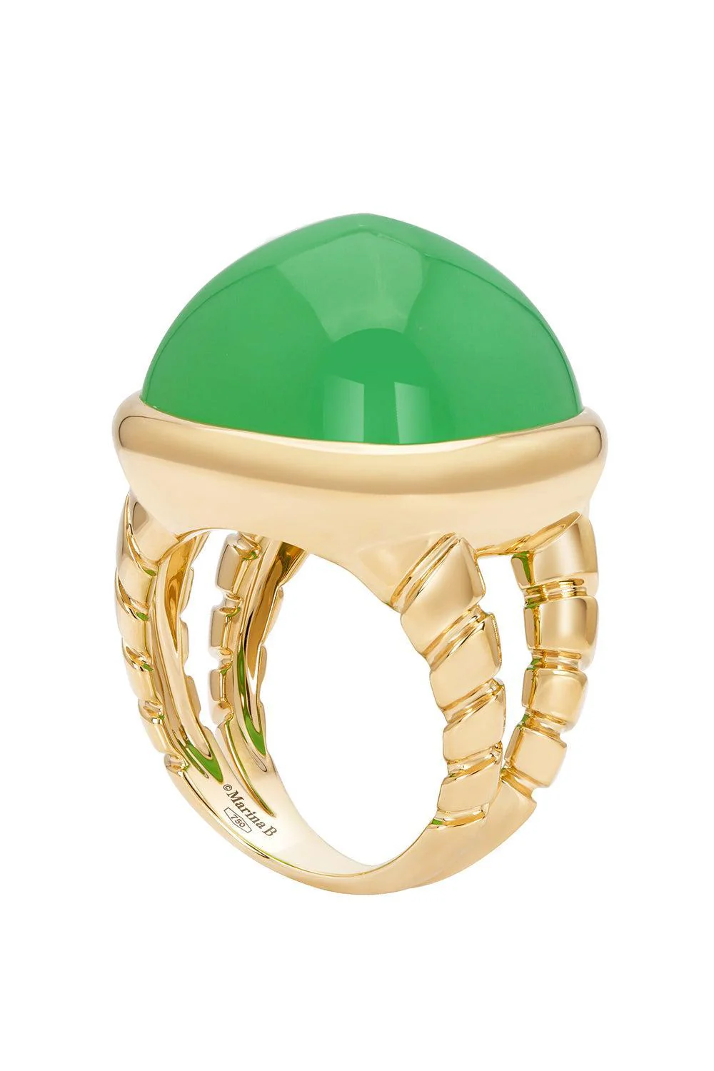 Chrysoprase Tigella Sugarloaf Ring - Image 7