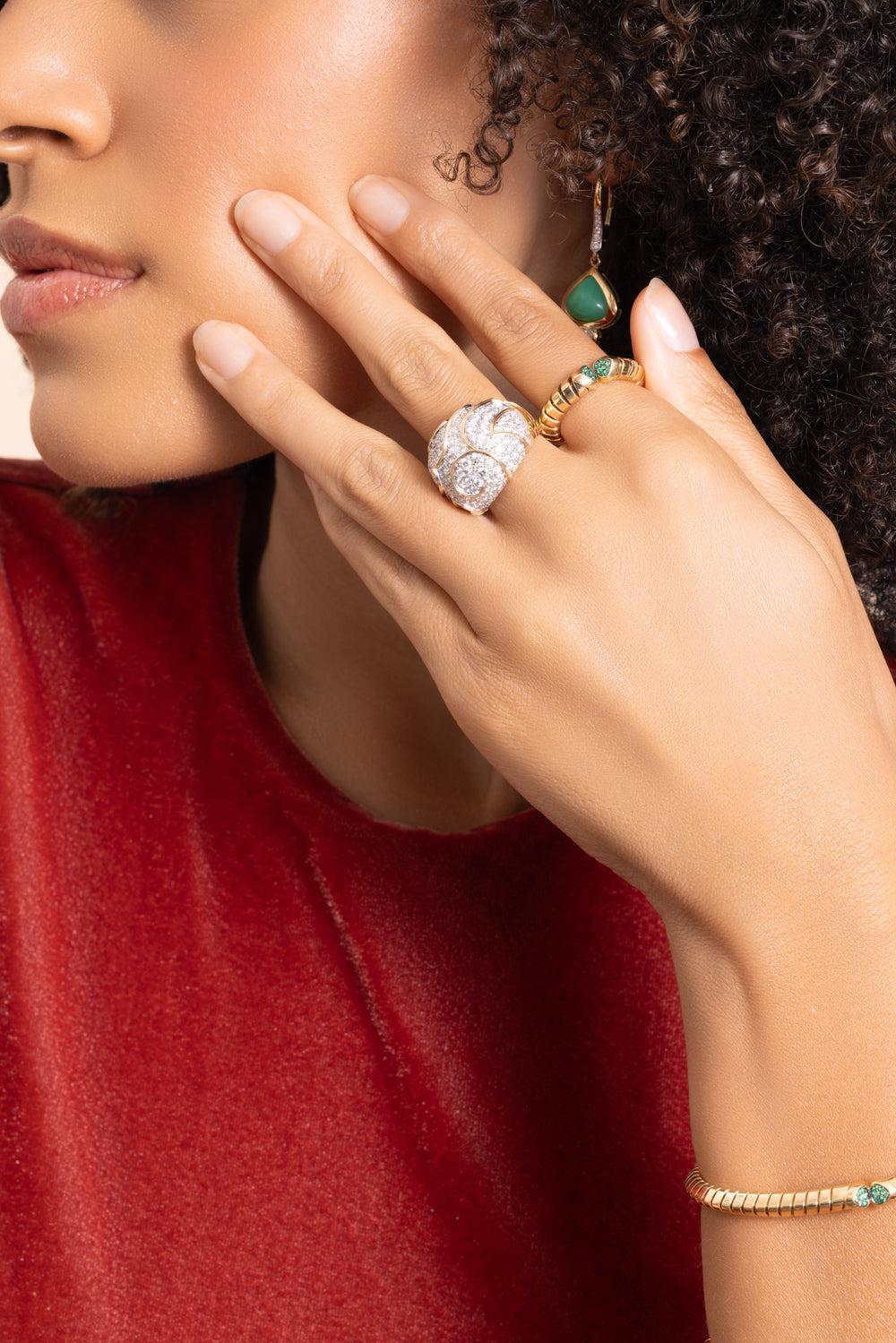 Diamond Onda Bombe Ring - Image 2