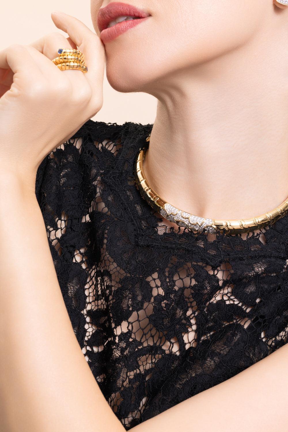 Diamond Onda Collar Necklace - Image 4
