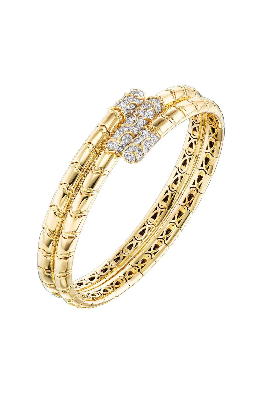 Diamond Ondone Triple Bangle Bracelet