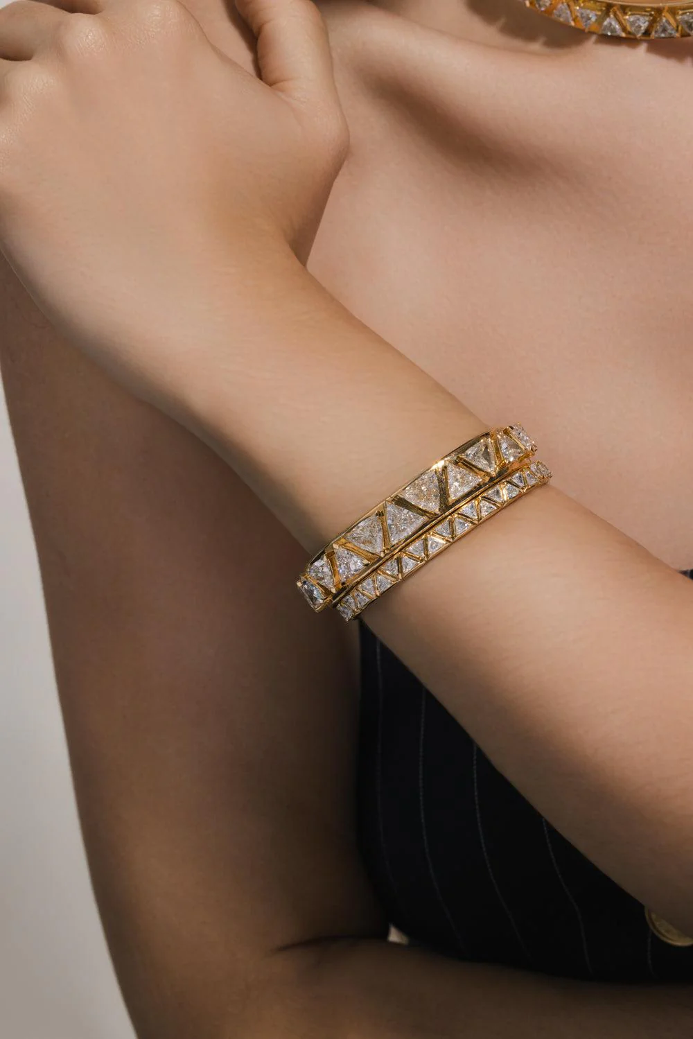 Diamond Triangoli Bangle Bracelet - Image 2