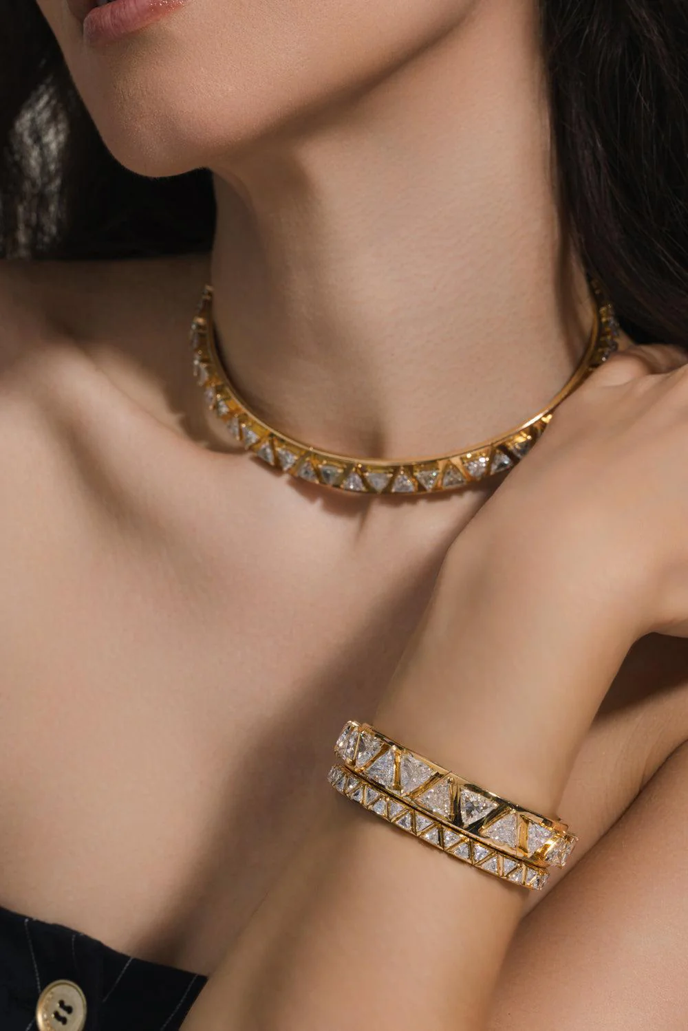 Diamond Triangoli Bangle Bracelet - Image 3