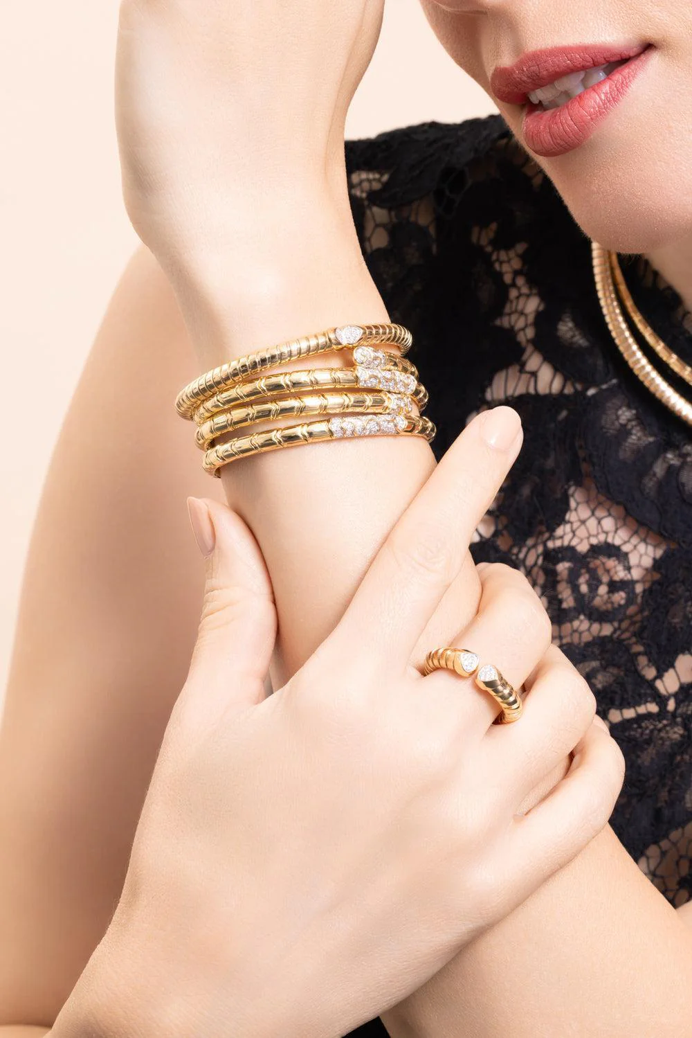 Diamond Trisolina Bangle Bracelet - Image 3