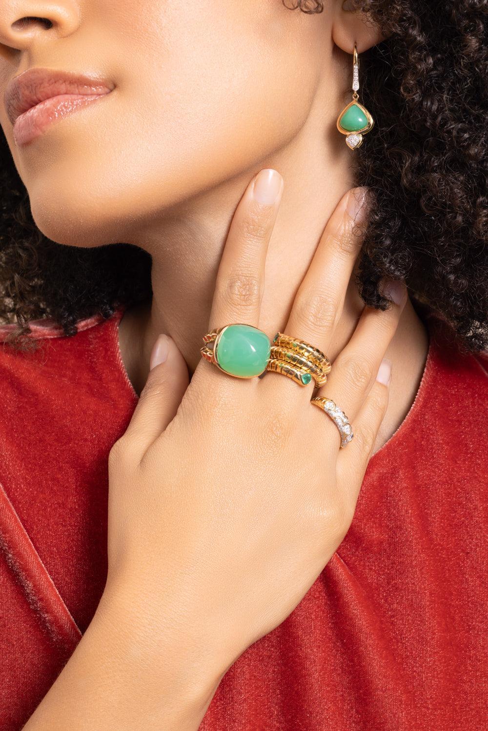 Emerald Trisola Spiral Ring - Image 2