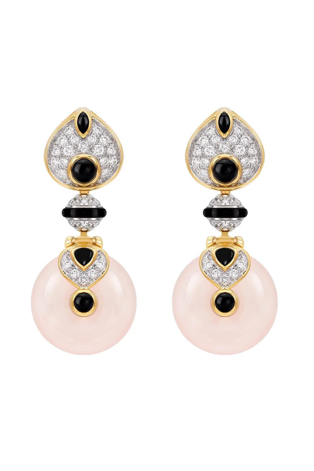 Onyx Diamond Baby Pneau Earrings