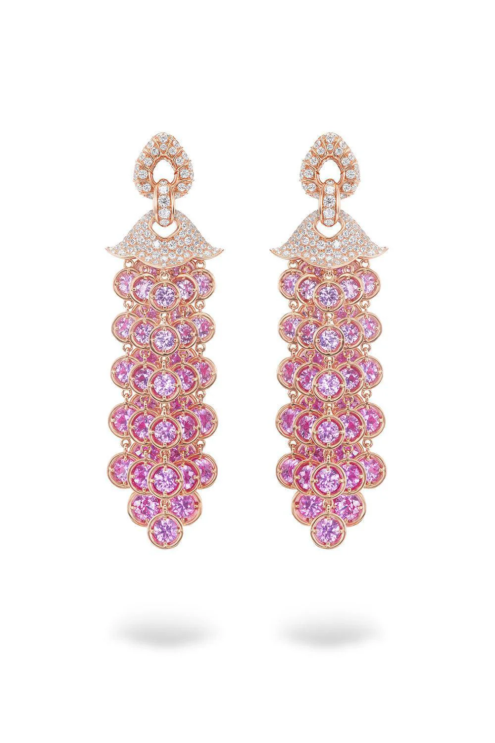 Pink Sapphire Pampilles Earrings