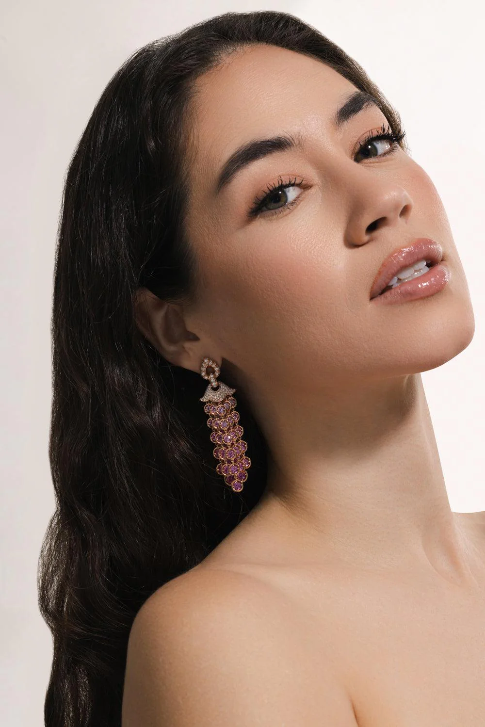 Pink Sapphire Pampilles Earrings - Image 2