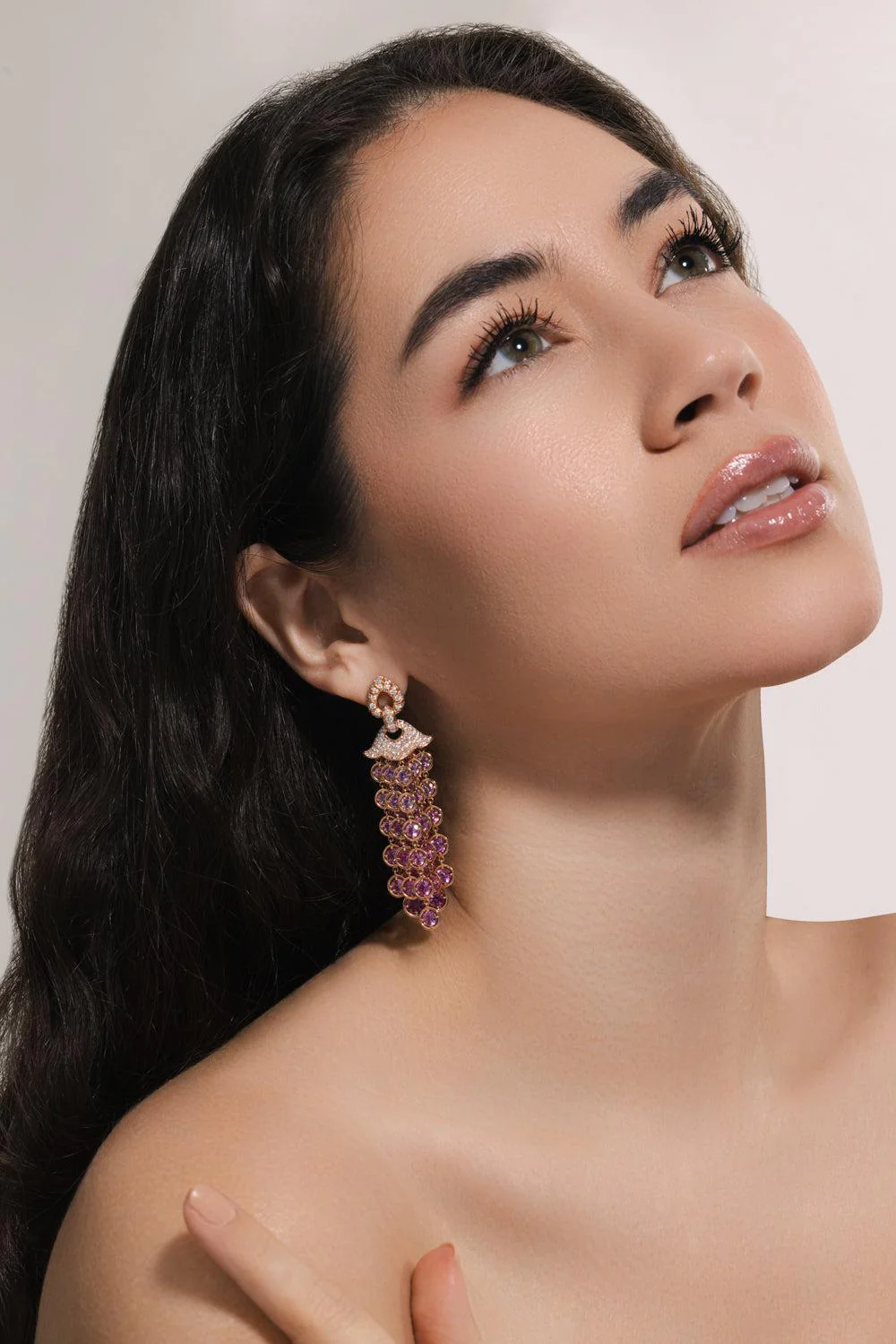 Pink Sapphire Pampilles Earrings - Image 4
