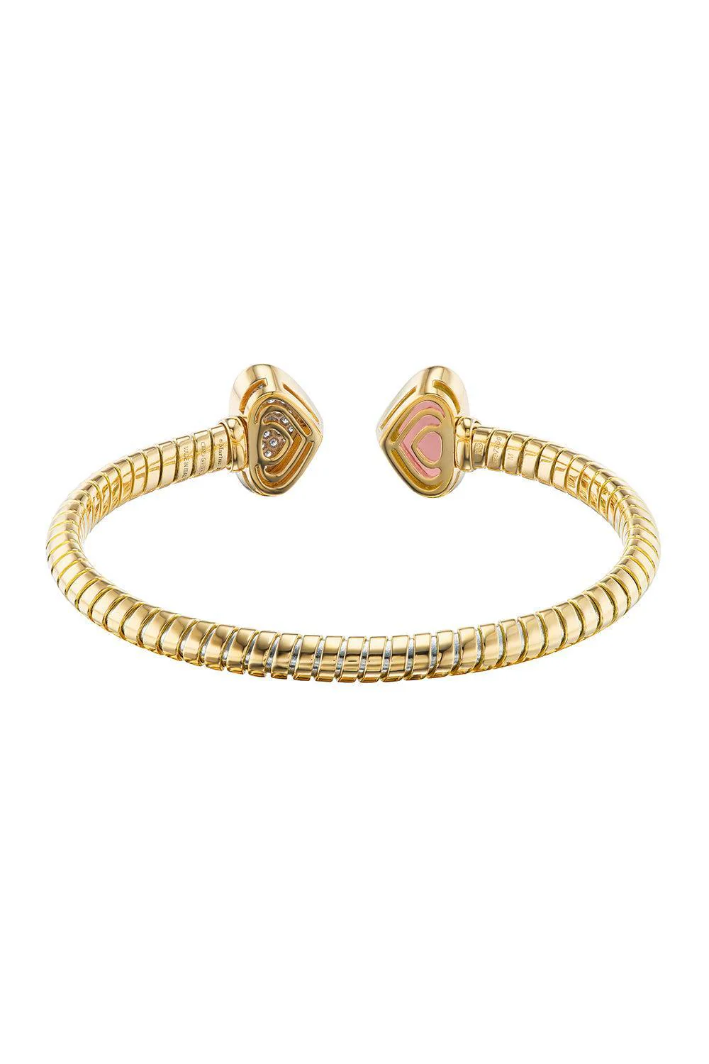 Rose Quartz Diamond Trisolina Bracelet - Image 5