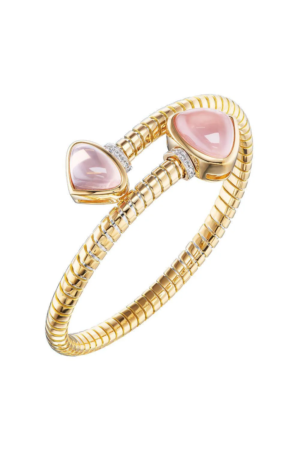 Rose Quartz Trisolina Bypass Bracelet