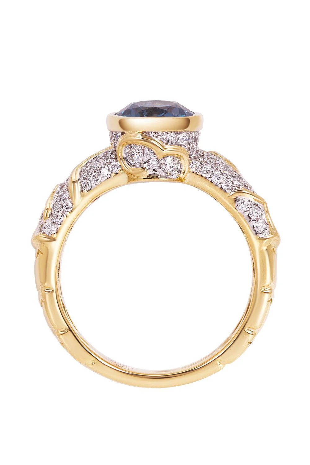 Swiss Blue Topaz Diamond Ondine Ring - Image 6
