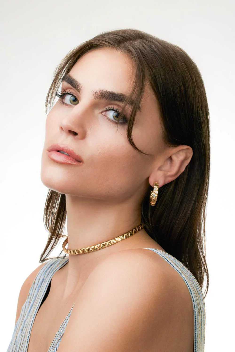 Triangolini Diamond Hoop Earrings - Image 2