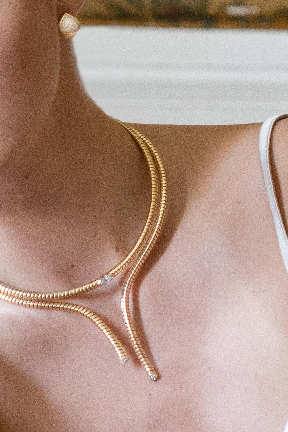 Trisolina Asymmetrical Pavé Collar Necklace - Image 2