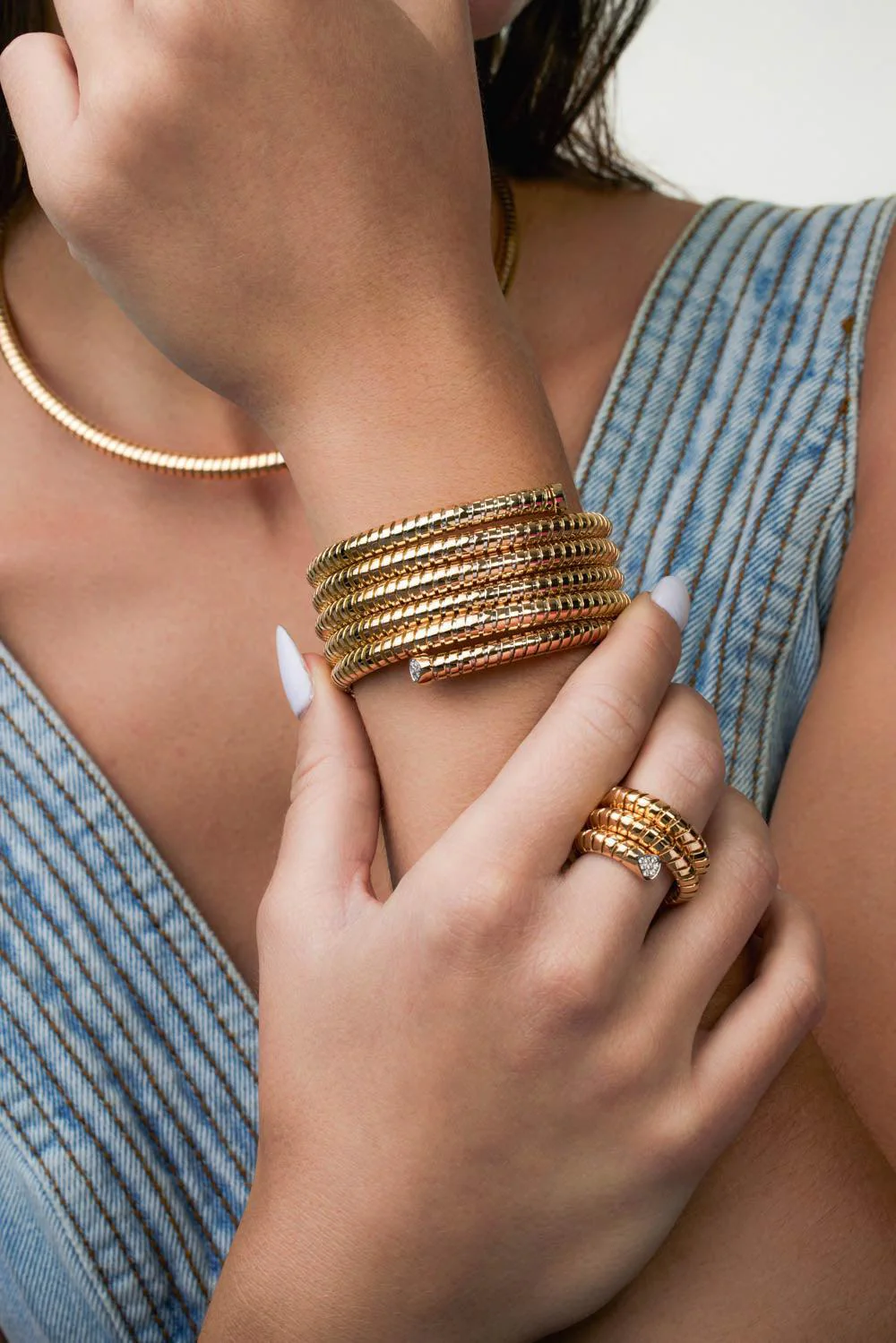 Trisolina Five Row Bangle Bracelet - Image 2