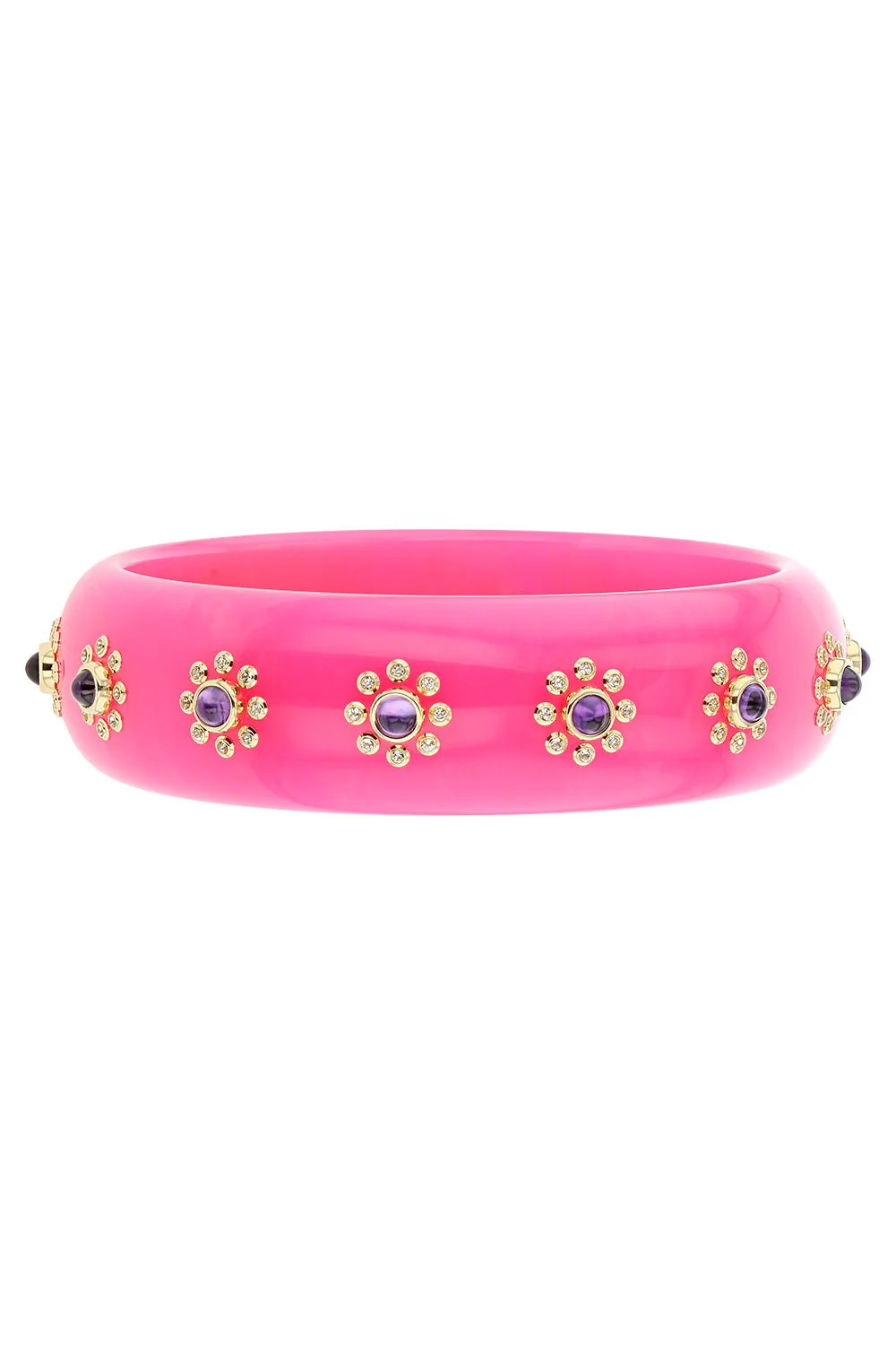 Amethyst Topaz Pink Bakelite Bangle